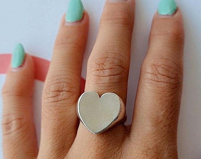 Handmade Sterling Silver Heart Ring: Minimalistic design