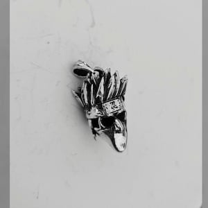 Japanese Masked Skull Ninja 925 Silver Pendant - Anime Ninja Cartoon Necklace- JapaneseNecklaceMartial Arts Enthusiasts - Silver 31 grams