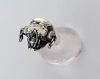 Vic Rattlehead Skull Ring - 925 Sterling Silver - Biker Jewelry - Etsy