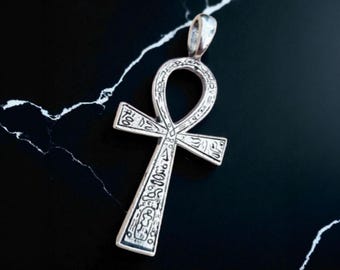 Handmade Sterling Silver Ankh Pendant: Key of Life, Ancient Egyptian Jewelry