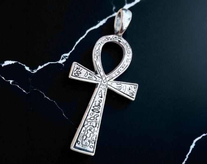 Handmade Sterling Silver Ankh Pendant: Key of Life, Ancient Egyptian Jewelry