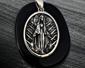 Santa Muerte Pendant - Handmade Sterling Silver