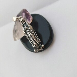 Handmade Santa Muerte Pendant – 925 Sterling Silver Grim Reaper Necklace – Bold Gothic for Rebels & Iconoclasts    &quot;protección colgante&quot;