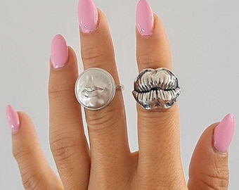 lips ring - 925 sterling silver - women's sizes -sleek & modern design - handmade with care -