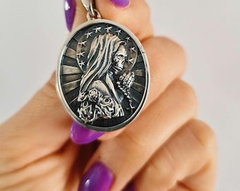 La Santa Muerte praying Pendant -Precious Symbol of Belief and Protection  - Saint Death