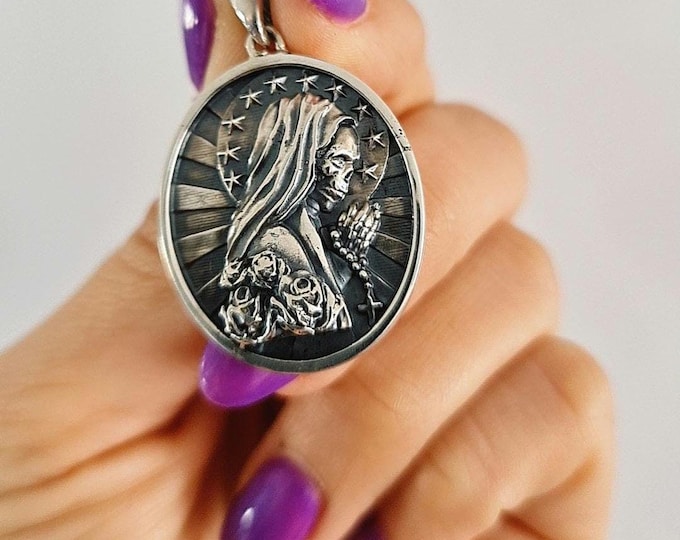 La Santa Muerte praying Pendant -Precious Symbol of Belief and Protection  - Saint Death