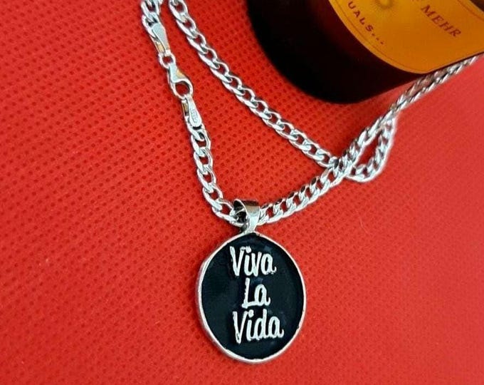 Viva la Vida Sterling Silver Pendant: Frida Kahlo Inspired