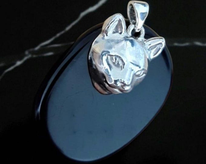 Handmade Sterling Silver Cat Pendant: Minimalist Feline Jewelry
