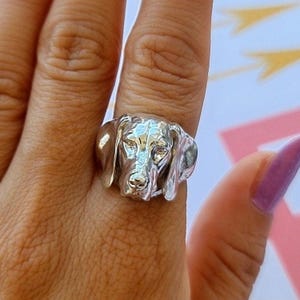 Handmade Hungarian Vizsla Dog Ring - Exquisite Detail in Handmade 925 Silver - Perfect for Animal Lovers - for Hungarian Vizsla breed Lovers