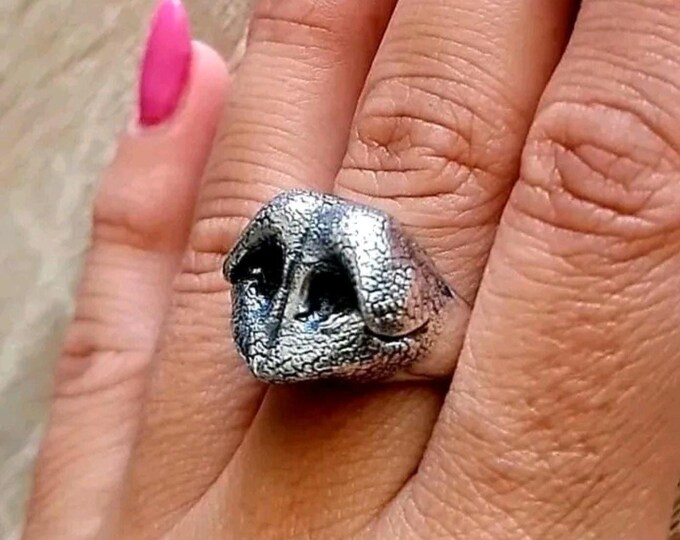 Sterling Silver Dog Nose Ring Jewelry for Dog Lovers  Accurate and detailed dog nose design