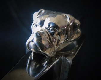 Handmade Adorable Boxer Dog Ring - Exquisite Detail in Handmade 925 Silver - Perfect for Animal Lovers - for Boxer breed  Lovers!