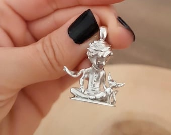 Little Prince Necklace: Sterling Silver Figurine Pendant