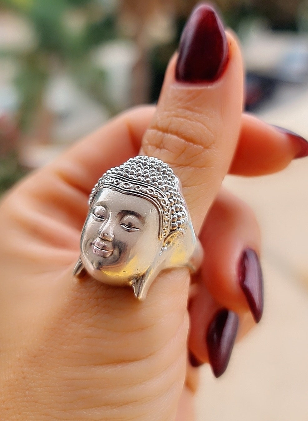 Sterling Silver Buddha Band Ring from India - Meditating Buddha | NOVICA
