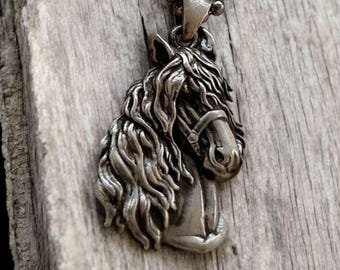 Charme De Bracelet En Argent Sterling - Tête De Cheval Vintage - 0,5 G - 1,3 Cm