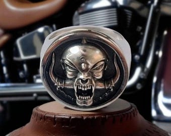 Snaggletooth War Pig Ring-Solid 925 Silver-Heavy Duty Design for the Ultimate Rockstar