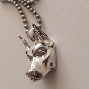 Handmade Deluxe Doberman Pendant -- Sterling Silver Statement Piece for Dog Lovers - Handcrafted 925 Silver Pendant for Animal Enthusiasts