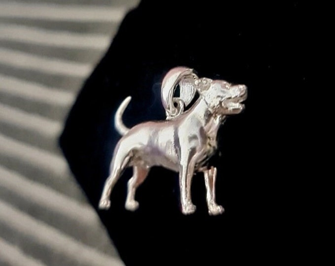 Silver American Staffordshire Terrier Dog figurine Pendant with Unique Design-solid & sturdy