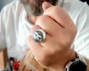 8 Ball Ring: 925 Sterling Silver  Billiard Inspired Statement Jewelry