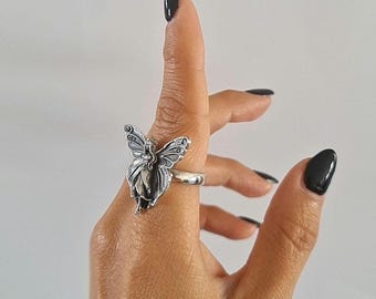 Fairy Statement Ring - Fantasy Faerie Princess , Sterling Silver