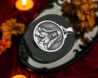 925 Silver Santa Muerte Pendant: Handmade Gothic Necklace