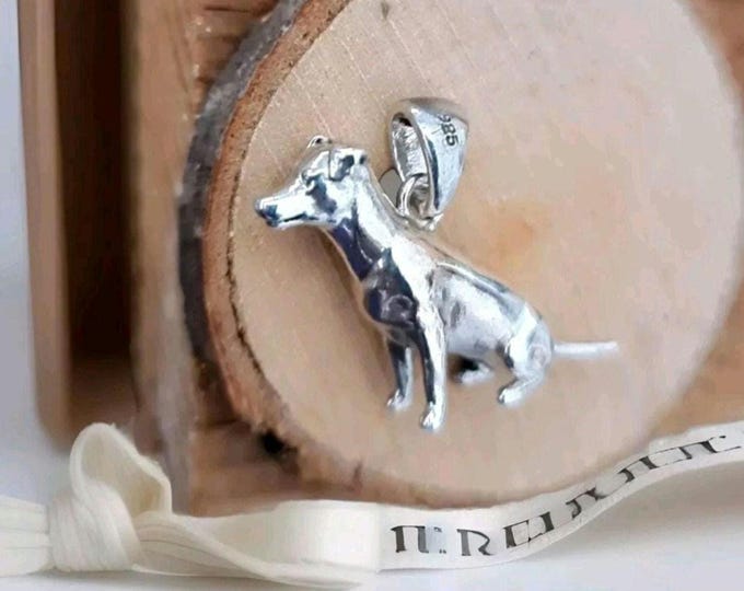 Handmade Sterling Silver Jack Russell Dog Pendant: Minimalist 925 Silver