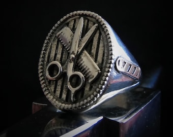 Scissors & Comb ring - Stylish Accessory - 925 Sterling Silver - solid and sturdy