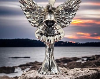 Large Fallen Angel Sterling Silver Pendant:  Statement Lucifer solid and sturdy - heavy weight