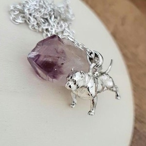 Handmade Exceptional Silver Exotic Pitbull Dog figurine Pendant Unique Design- Perfect Exotic Pitbull statement- "18 grams" solid and sturdy