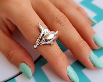 Handmade Silver 925 Dolphin Ring: Summer Sea Jewelry