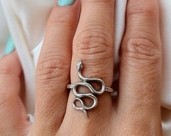Snake Ring: Ouroboros Design Handmade Sterling Silver