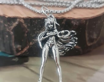 Anime Bunny Girl Cosplay style sexy long haired Girl with whip rope Necklace