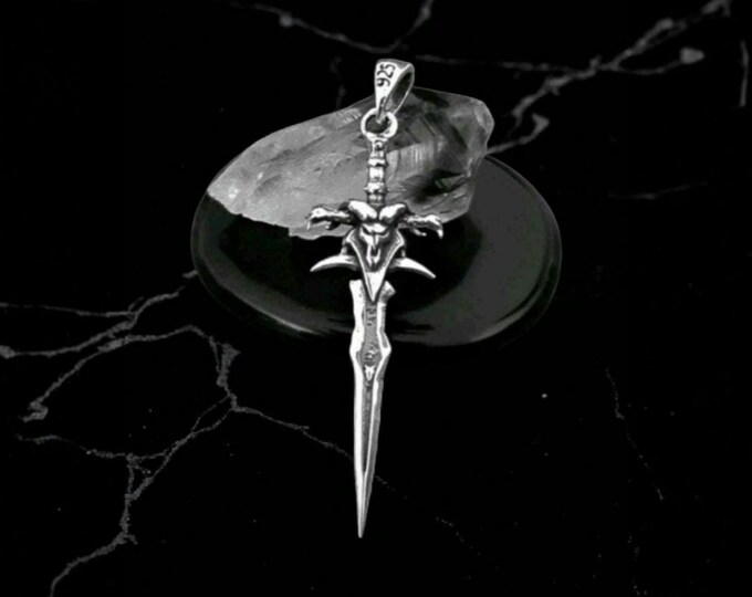 Frostmourne Sword Pendant , Wow, World of Warcraft  , Lich King,  Handmade 925 Sterling Silver