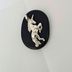 Handgemachte Sterling Silber Einhorn Kette: Fantasy Mythologie Anhänger