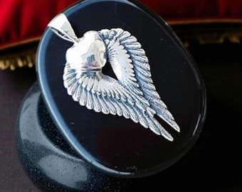 Angel Wings-bedel: herdenkingsmonument, beschermingsamulet sterlingzilver