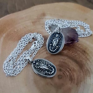 La Santa Muerte Pendant Sterling Silver | Mexican Folk Saint Necklace | Protection Amulet  | Day of the Dead