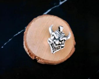 Pranja Ghost face Japanese Oni Mask Pendant , Japanese Horned Demon
