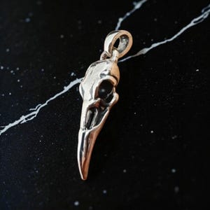 Handgemaakte 925 zilveren ravenschedelhanger: gotische sieraden