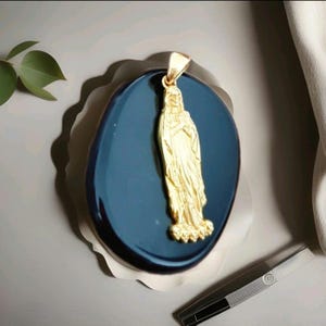 18K Gold Plated Stunning Handmade Santa Muerte Pendant in 925 Silver - A Beautifully Crafted Grim Reaper Necklace for the Bold