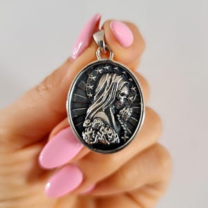Handmade Santa Muerte praying Pendant -Precious Symbol of Belief and Protection to Wear Around Your Neck - Saint Death - Holy Death Giftable