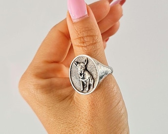 Custom Sterling Silver Dog Portrait Ring: Personalized Pet Keepsake
