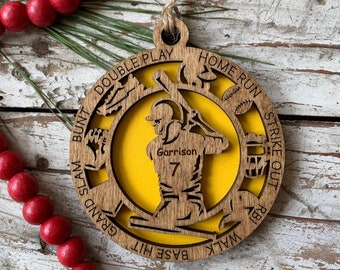 Personalized Softball Christmas Tree Ornament | Gift for High School Softball Team | Custom Softball Player Ornament | Senior Softball Gift