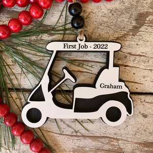 Golf Cart Christmas Tree Ornament | Personalized Gift for Golf Lover | Golf Trip Souvenir | Golf Course Employees Gift | High School Golf