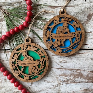 Personalized Track Christmas Tree Ornament | Gift for High School Track & Field Team | Custom Runner Ornament| Shot Put | High Jump | Discus