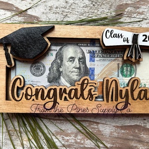 Personalized Graduation Money Holder Gift | Graduation Cash Holder | Class of 2024 High School Senior Gift  | Custom College Graduate Gift