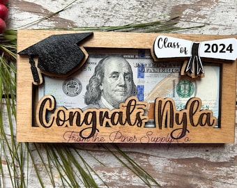 Personalized Graduation Money Holder Gift | Graduation Cash Holder | Class of 2026 High School Senior Gift | Custom College Graduate Gift