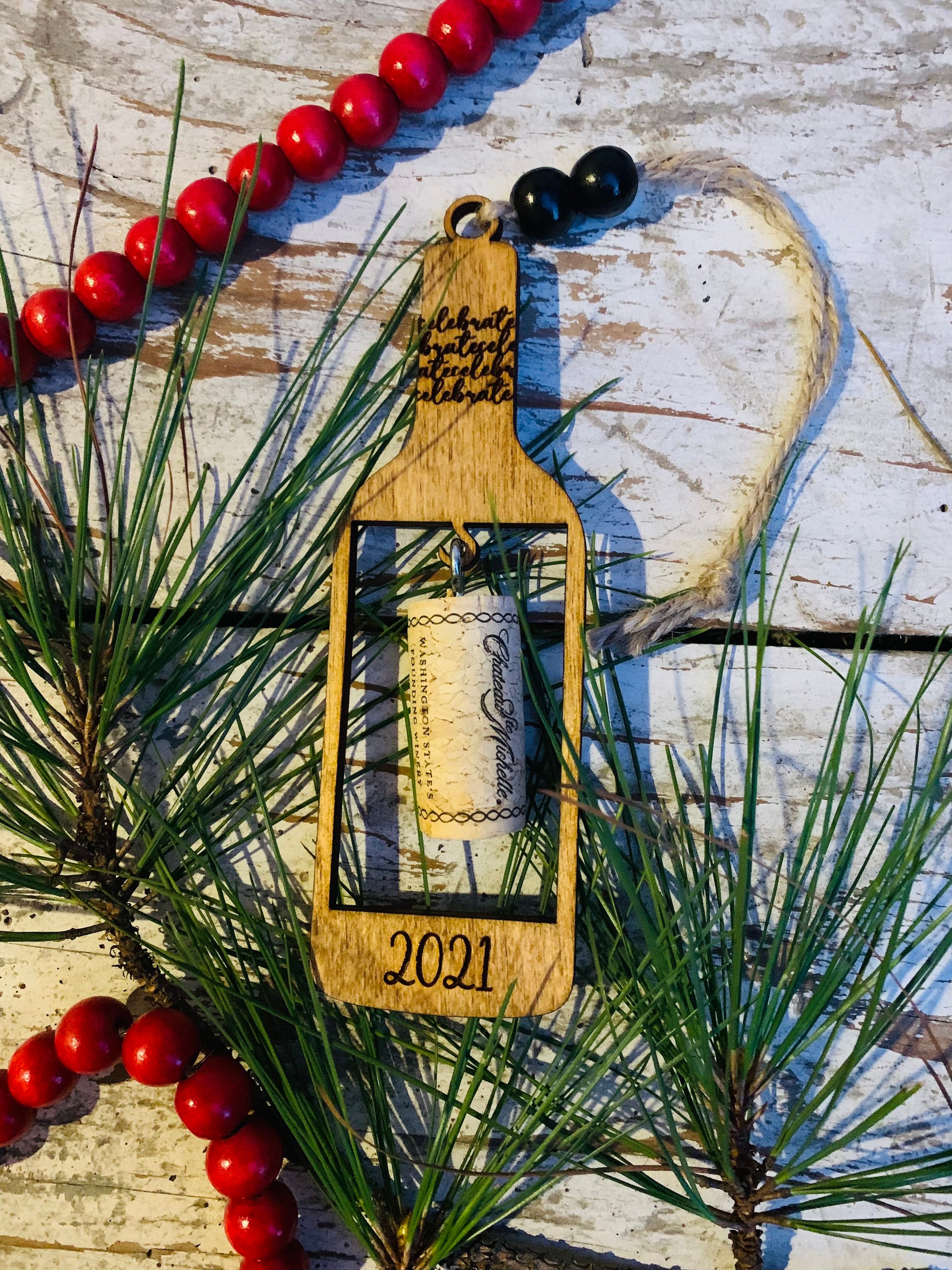 Christmas 2022 Wine 2022 Celebrate Wine Bottle Wine Cork Keepsake Christmas Tree | Etsy Ireland