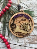 Personalized French Horn Marching Band Christmas Tree Ornament | Brass Music Instrument Ornament | Custom Band Gift | Gift for Band Director