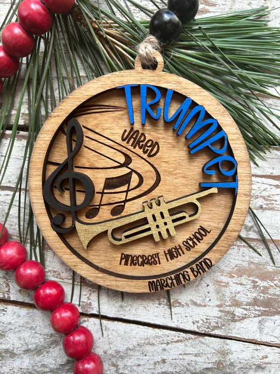 Ornament - Black - PERSONALIZED Trumpet Ornament - Black - PERSONALIZED Trumpet