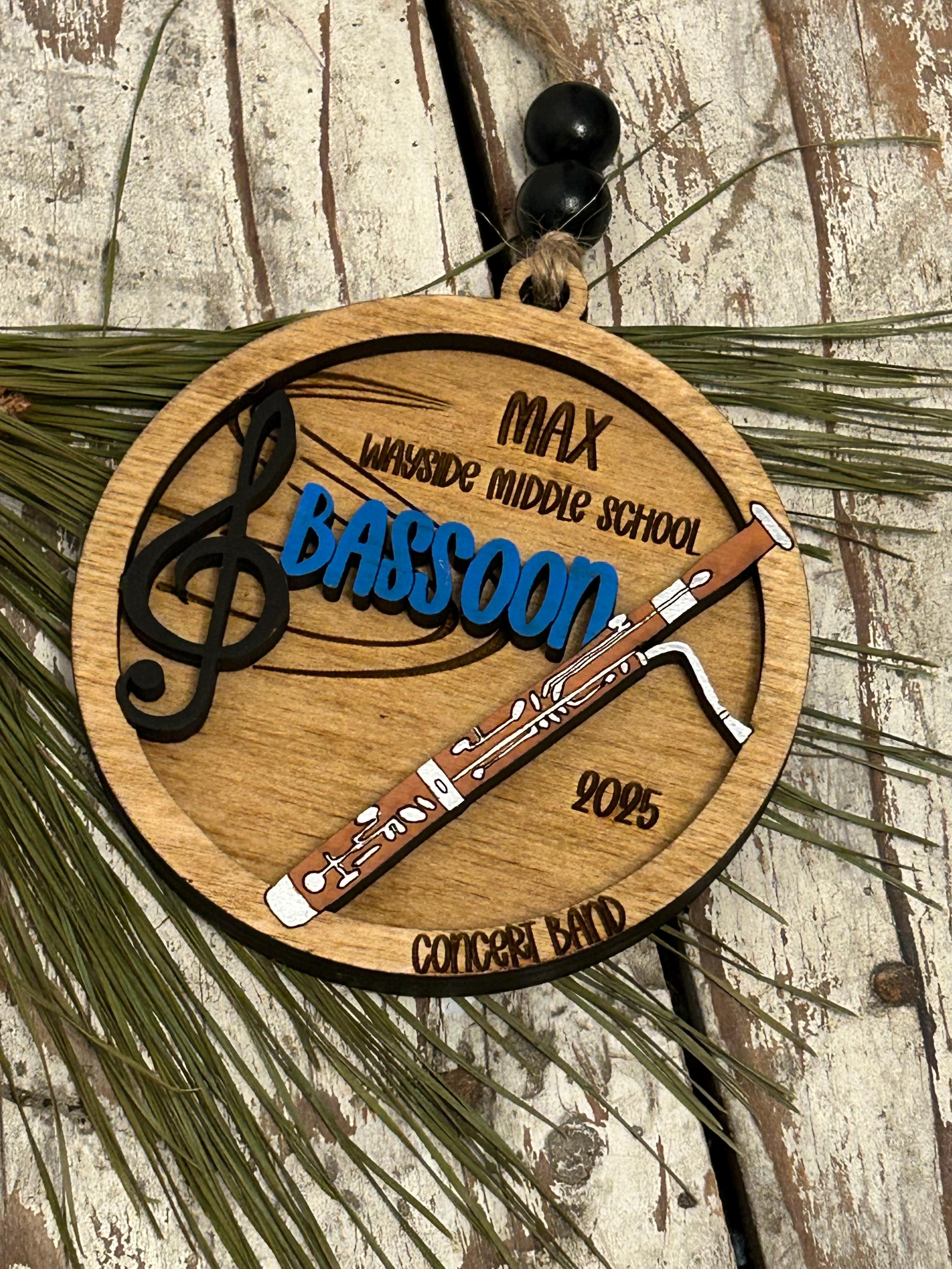 Personalized Bassoon Orchestra Christmas Tree Ornament | Bassoonist ...