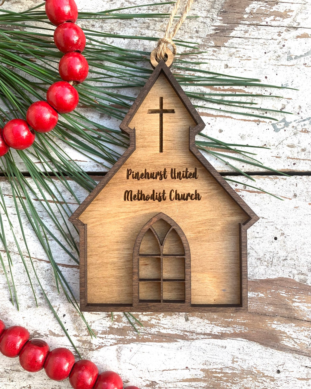 Personalized Church Christmas Tree Ornament Gifts for Sunday School